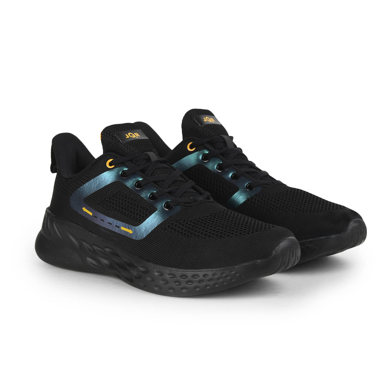 JQR - LEPPI Black Men's Sports Running Shoes JQR - LEPPI Black Men's Sports Running Shoes