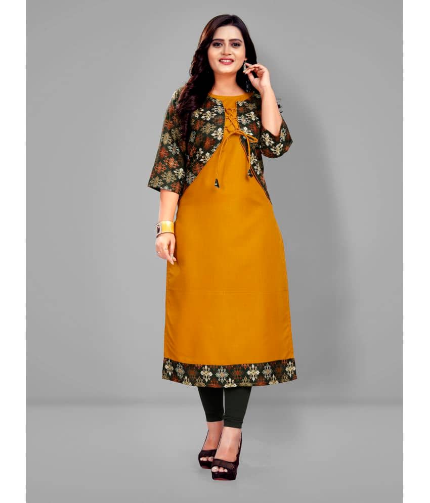 Lerkiza - Rust Cotton Women's Jacket Style Kurti ( Pack of 1 ) - Kurtis, Tunics | Buy online on ZillyBuy