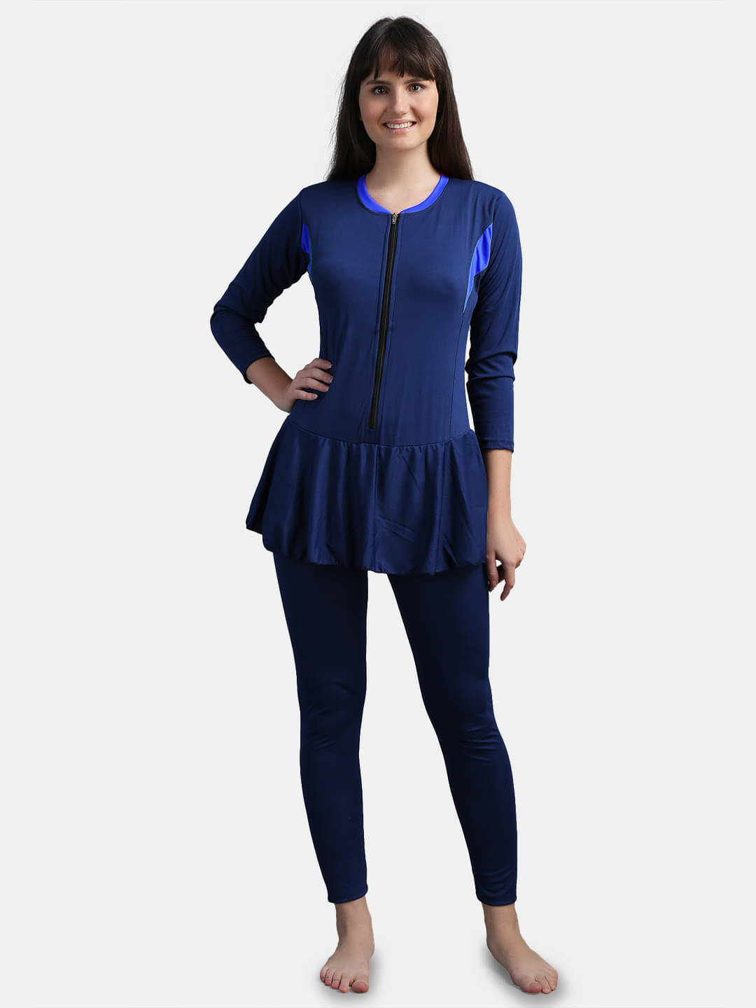     			N-Gal Polyester Navy One Piece Swimsuit without Skirt - Single