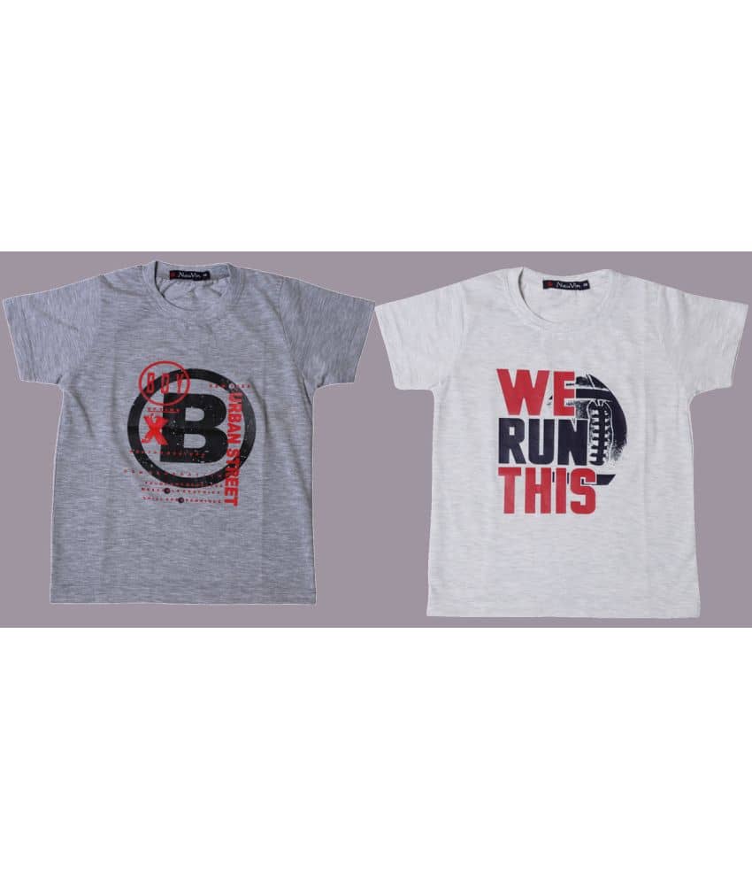 NEUVIN Pack of 2 Boys Cotton T-Shirt ( Multi Color )