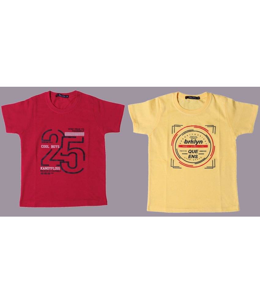     			NEUVIN Pack of 2 Boys Cotton T-Shirt ( Multi Color )
