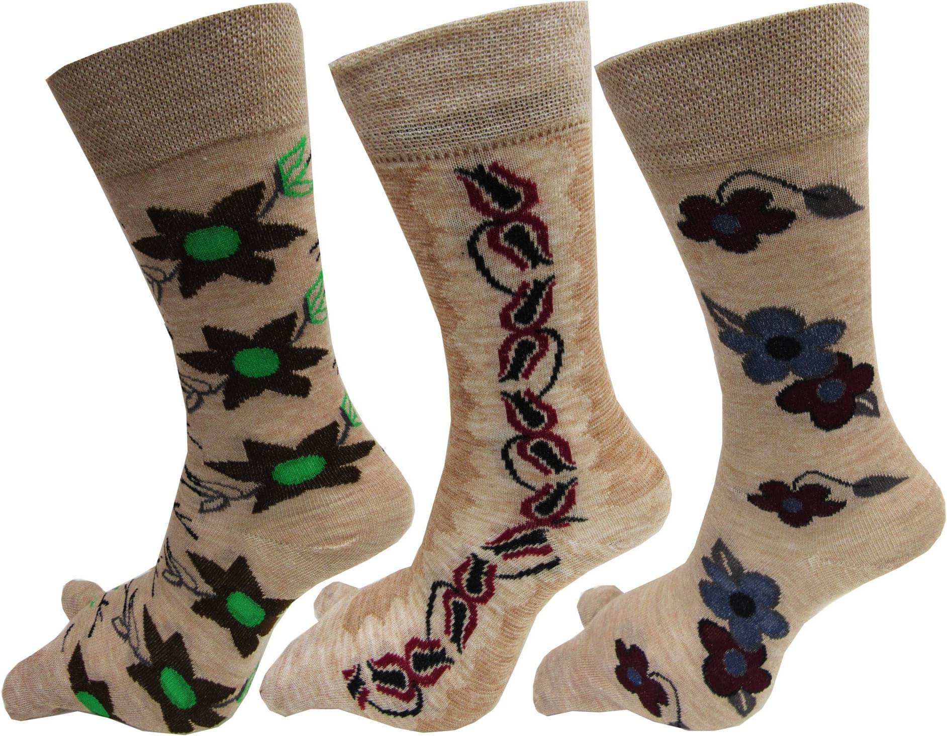     			RC. ROYAL CLASS - Beige Woollen Women's Mid Length Socks ( Pack of 3 )