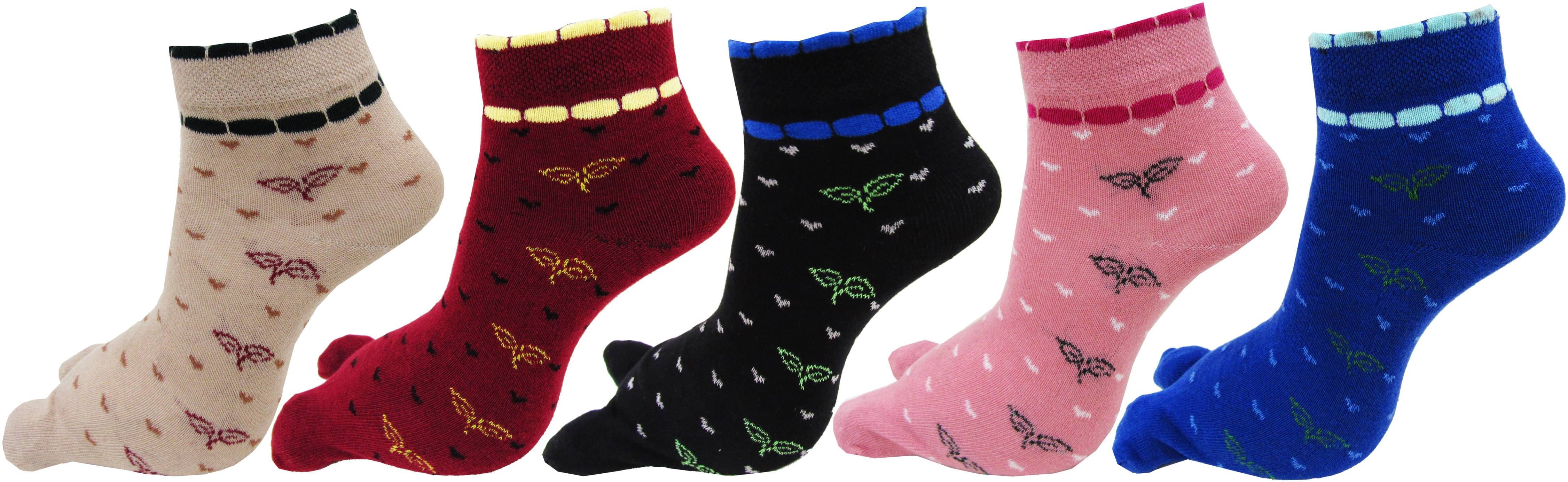     			RC. ROYAL CLASS - Multicolor Cotton Women's Ankle Length Socks ( Pack of 5 )