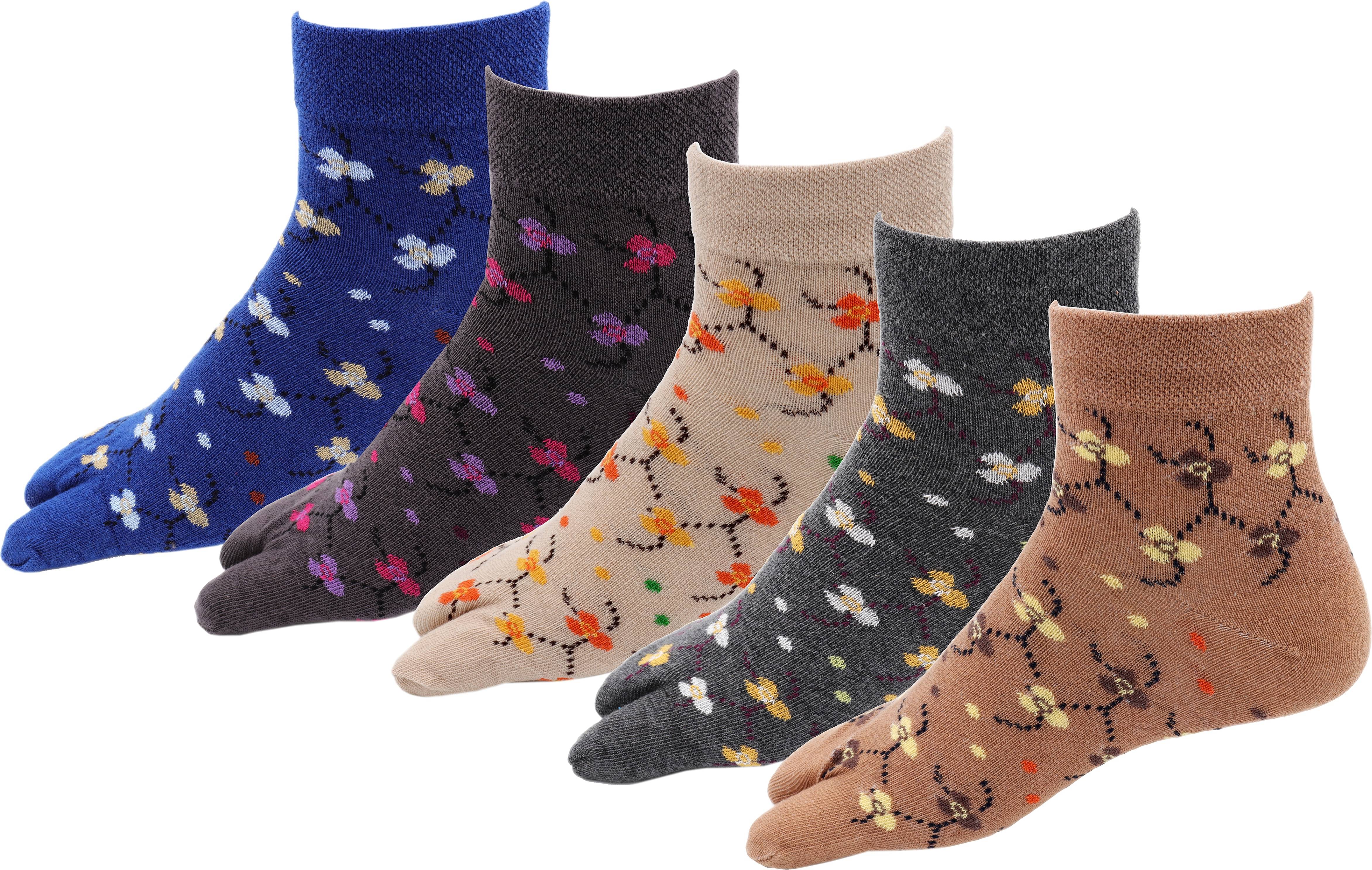 RC. ROYAL CLASS - Multicolor Cotton Women's Thumb Socks ( Pack of 5 ) RC. ROYAL CLASS - Multicolor Cotton Women's Thumb Socks ( Pack of 5 )