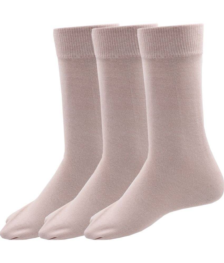     			RC. ROYAL CLASS - Tan Cotton Women's Mid Length Socks ( Pack of 3 )