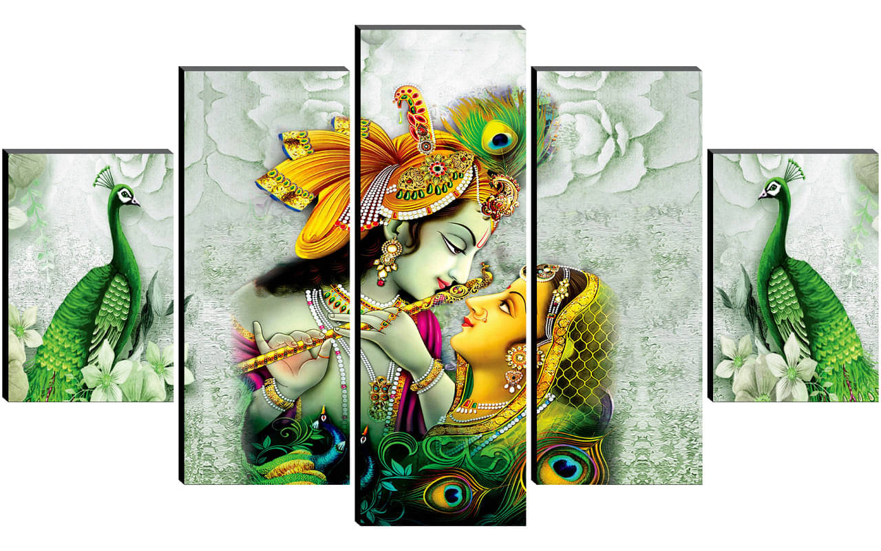 Saf Radha Krishna Ji Religious Wall Hanging Framed Painting     			Saf Radha Krishna Ji Religious Wall Hanging Framed Painting