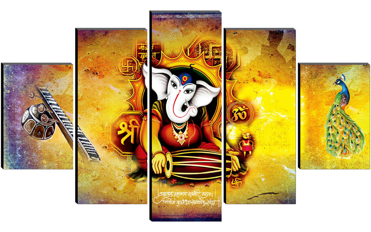 Saf Lord Ganesh Ji Religious Wall Hanging Framed Painting Saf Lord Ganesh Ji Religious Wall Hanging Framed Painting