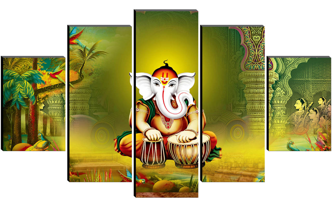     			Saf Lord Ganesh Ji Religious Wall Hanging Framed Painting