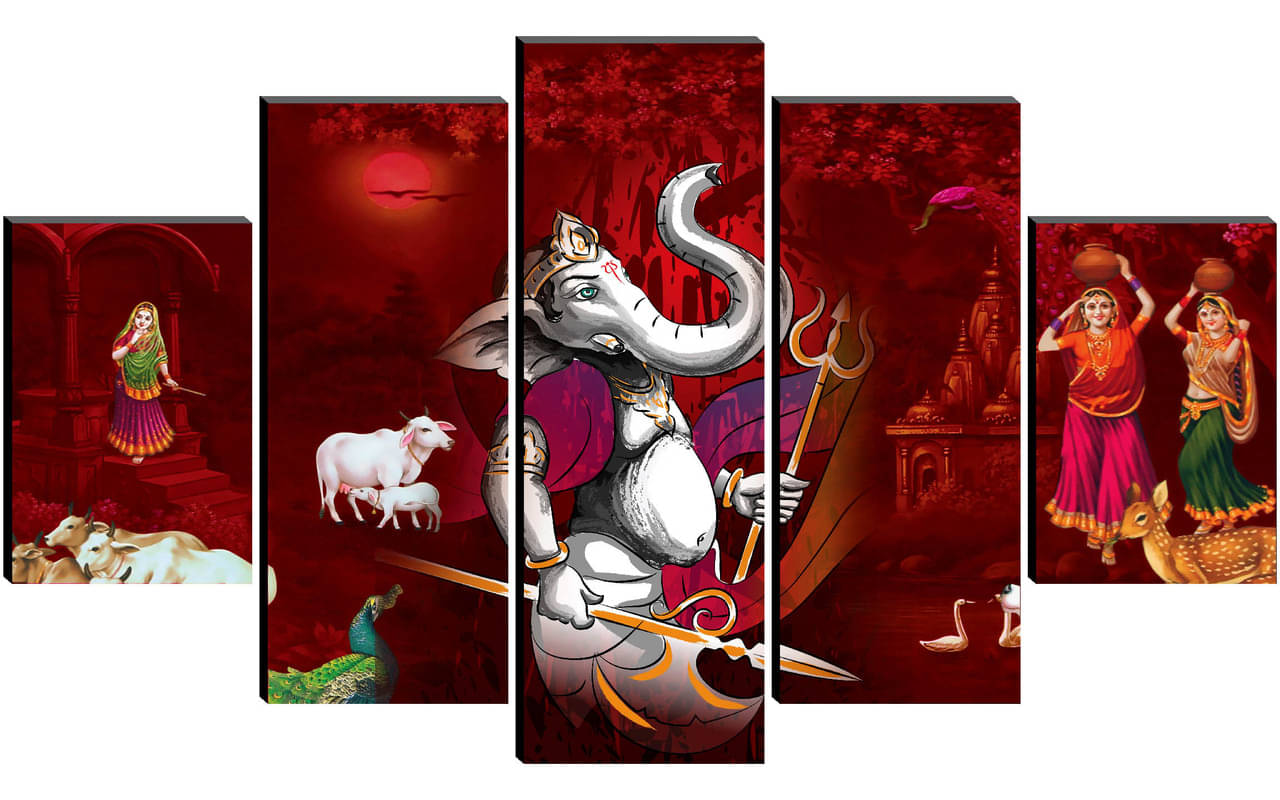 Saf Lord Ganesh Ji Religious Wall Hanging Framed Painting Saf Lord Ganesh Ji Religious Wall Hanging Framed Painting