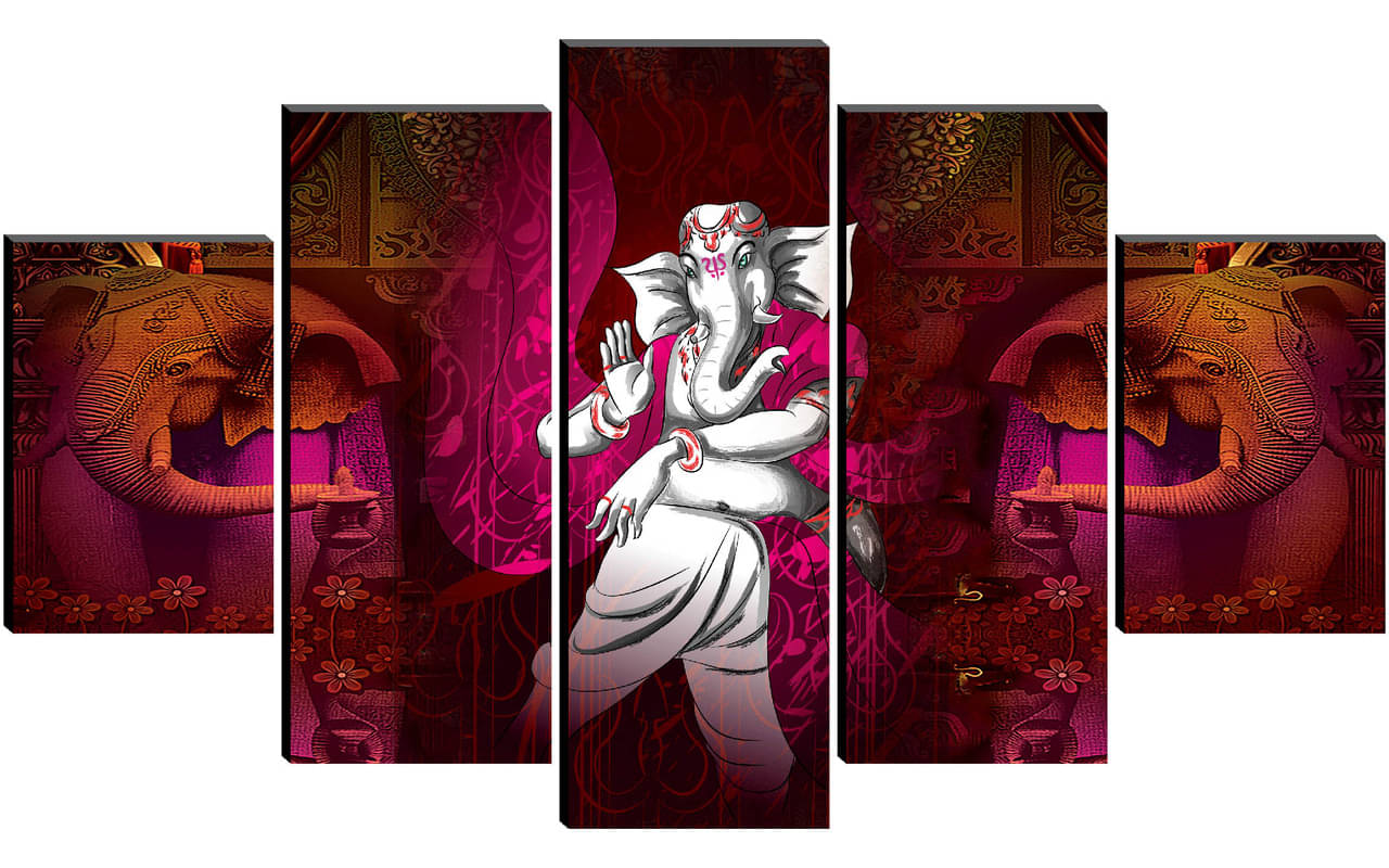     			Saf Lord Ganesh Ji Religious Wall Hanging Framed Painting