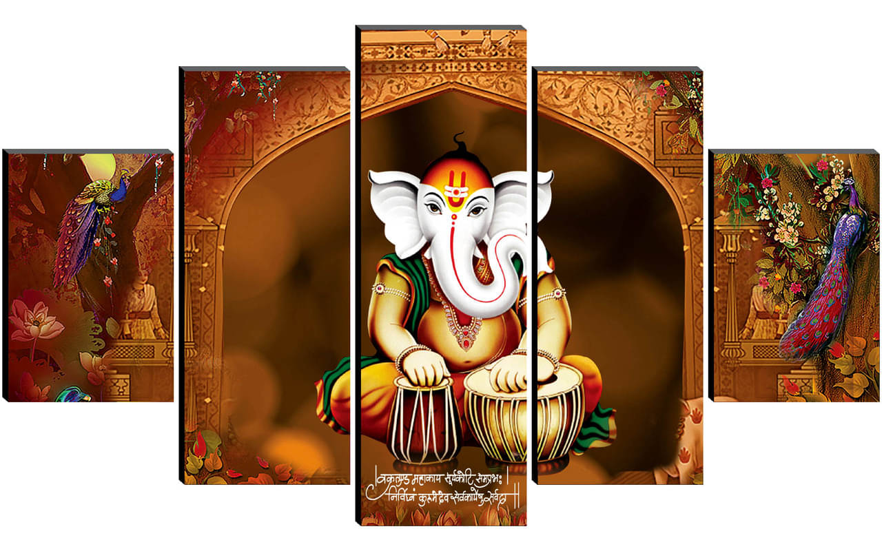     			Saf Lord Ganesh Ji Religious Wall Hanging Framed Painting