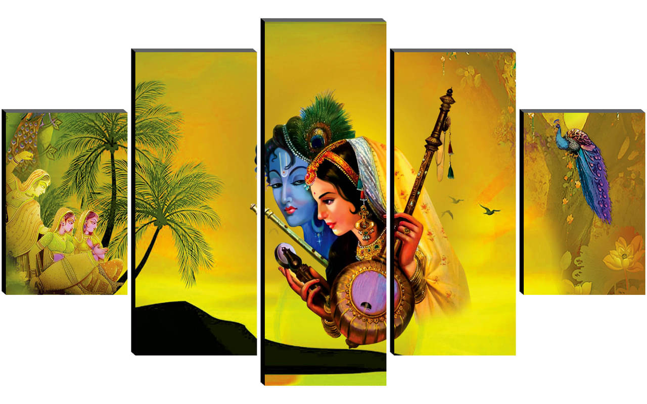 Saf Radha Krishna Ji Religious Wall Hanging Framed Painting Saf Radha Krishna Ji Religious Wall Hanging Framed Painting