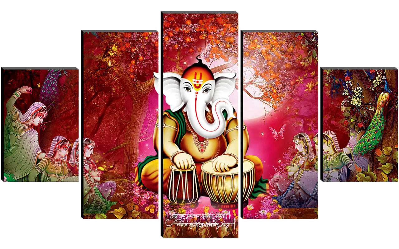     			Saf Lord Ganesh Ji Religious Wall Hanging Framed Painting
