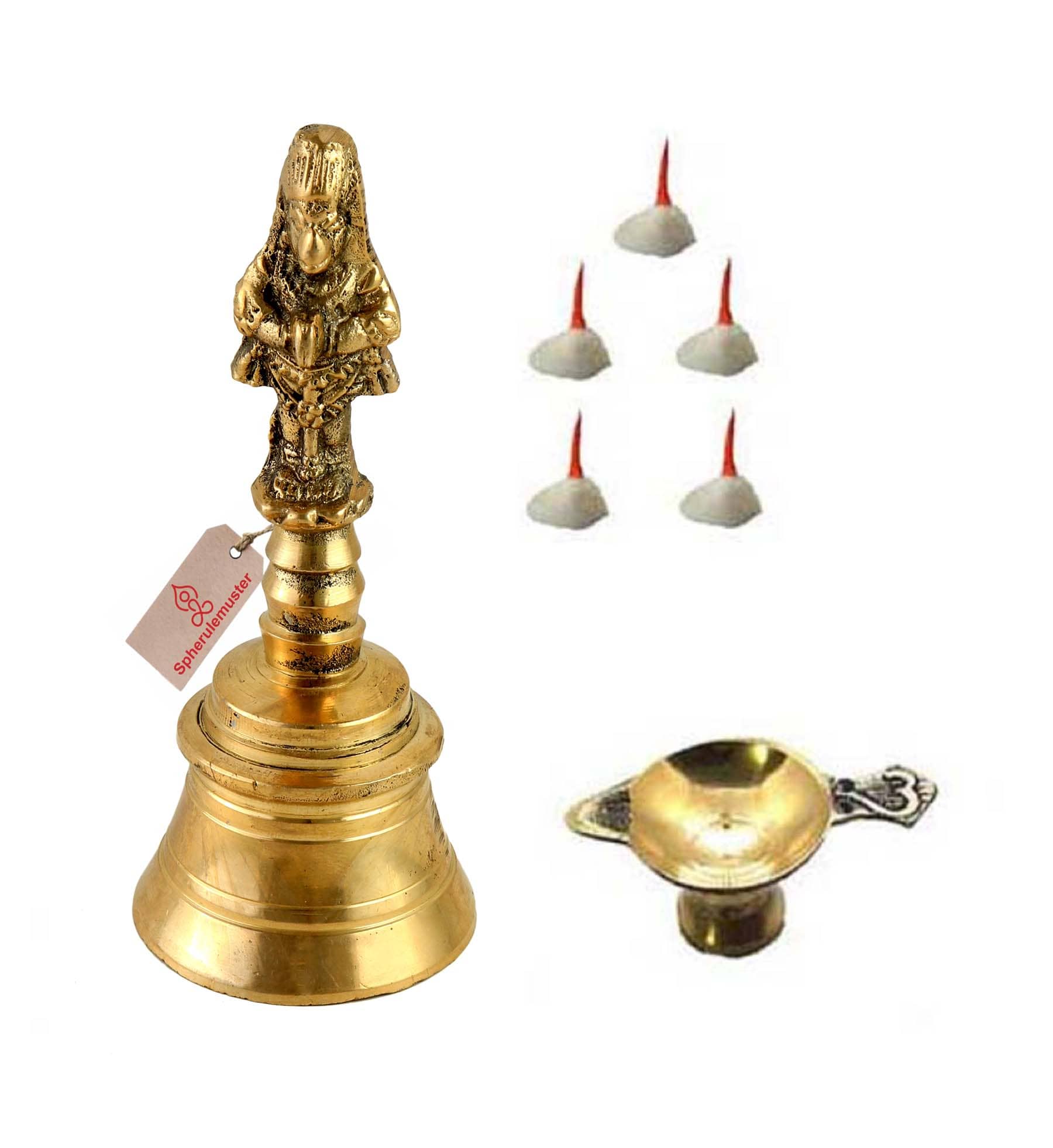 Spherulemuster - Brass Pooja Bell ( Pack of 3 )