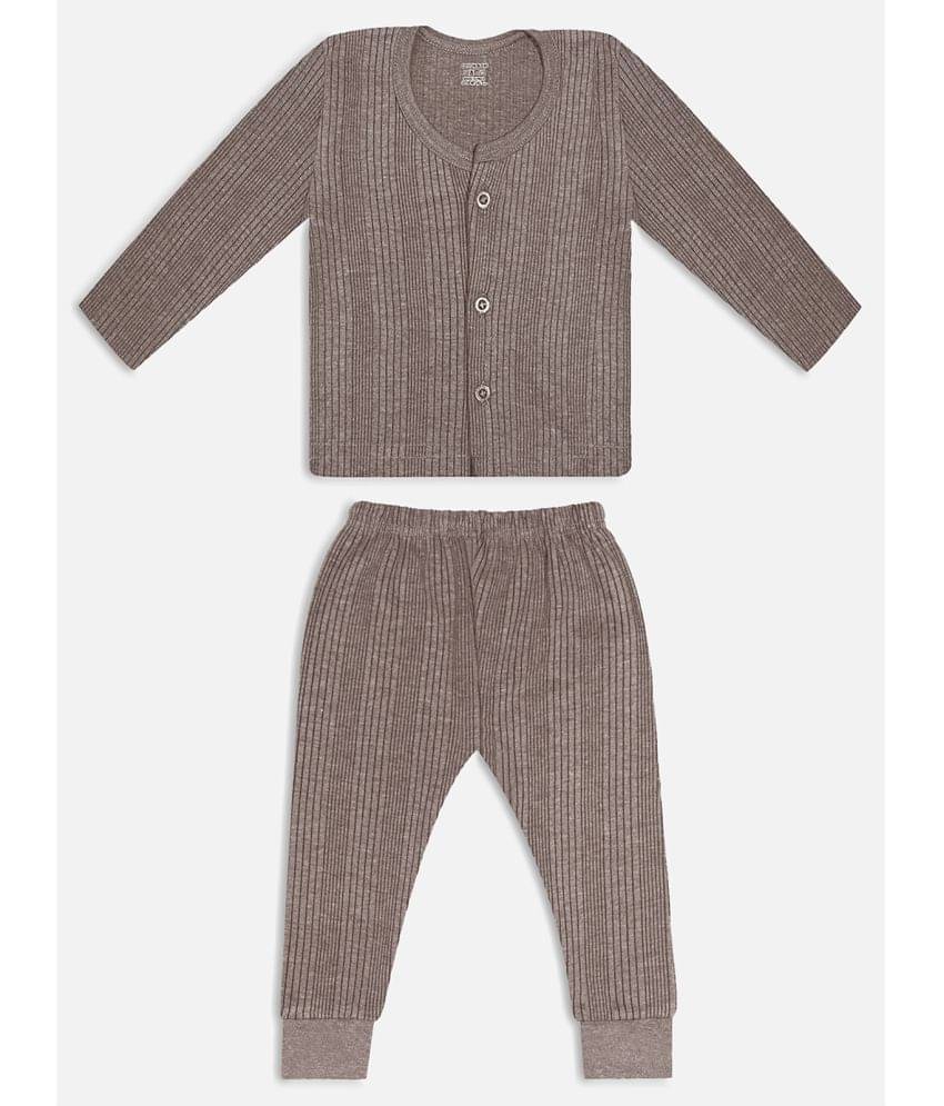 Trampoline Unisex for Baby Cotton Blend Thermal Top & Bottom Set ( Brown ) Trampoline Unisex for Baby Cotton Blend Thermal Top & Bottom Set ( Brown )