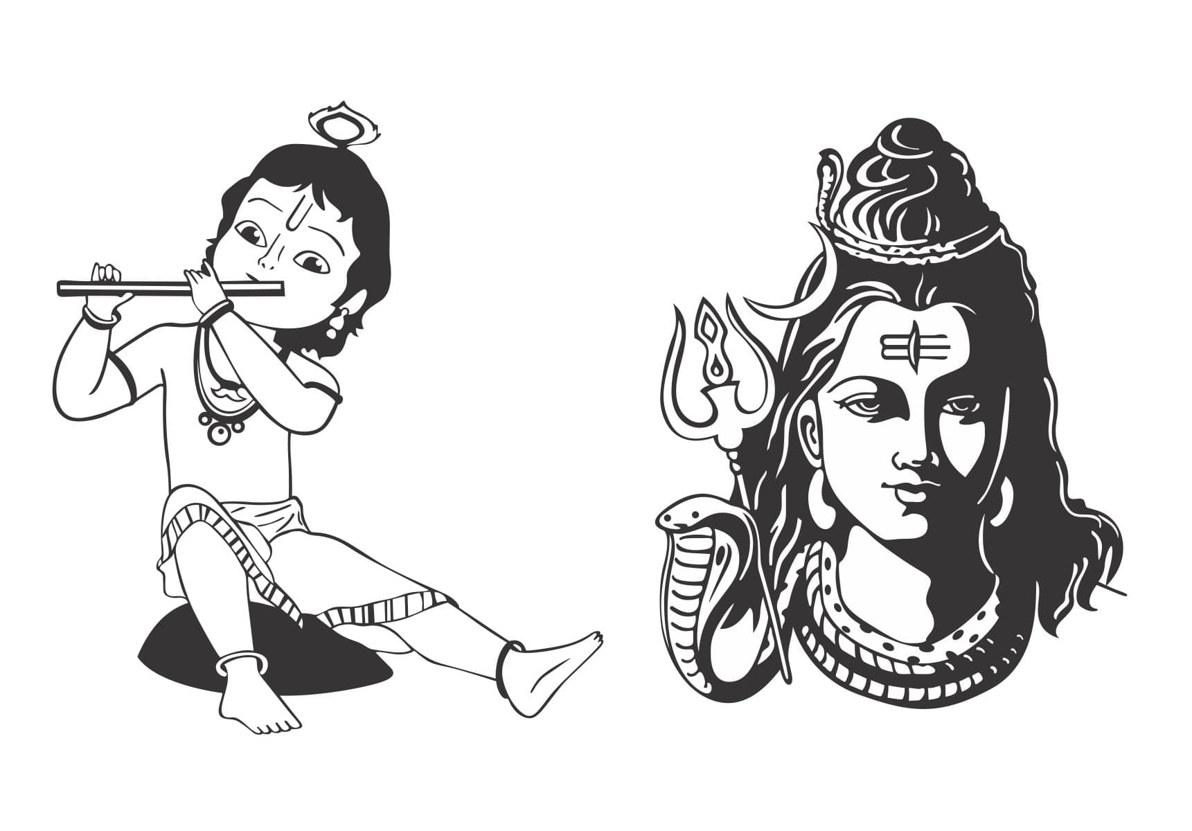 Asmi Collection God Little Krishna and Shiva Wall Sticker ( 50 x 40 cms ) Asmi Collection God Little Krishna and Shiva Wall Sticker ( 50 x 40 cms )