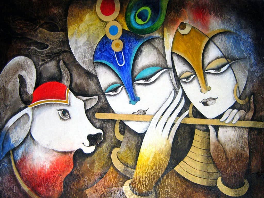 Asmi Collection Self Adhesive Vinyl Radha Krishna Wall Sticker ( 45 x 60 cms )