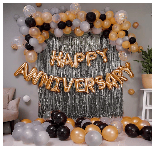     			Blooms  Mall  set of 53 Pcs Happy Anniversary Decorations KIt For Husband Wife