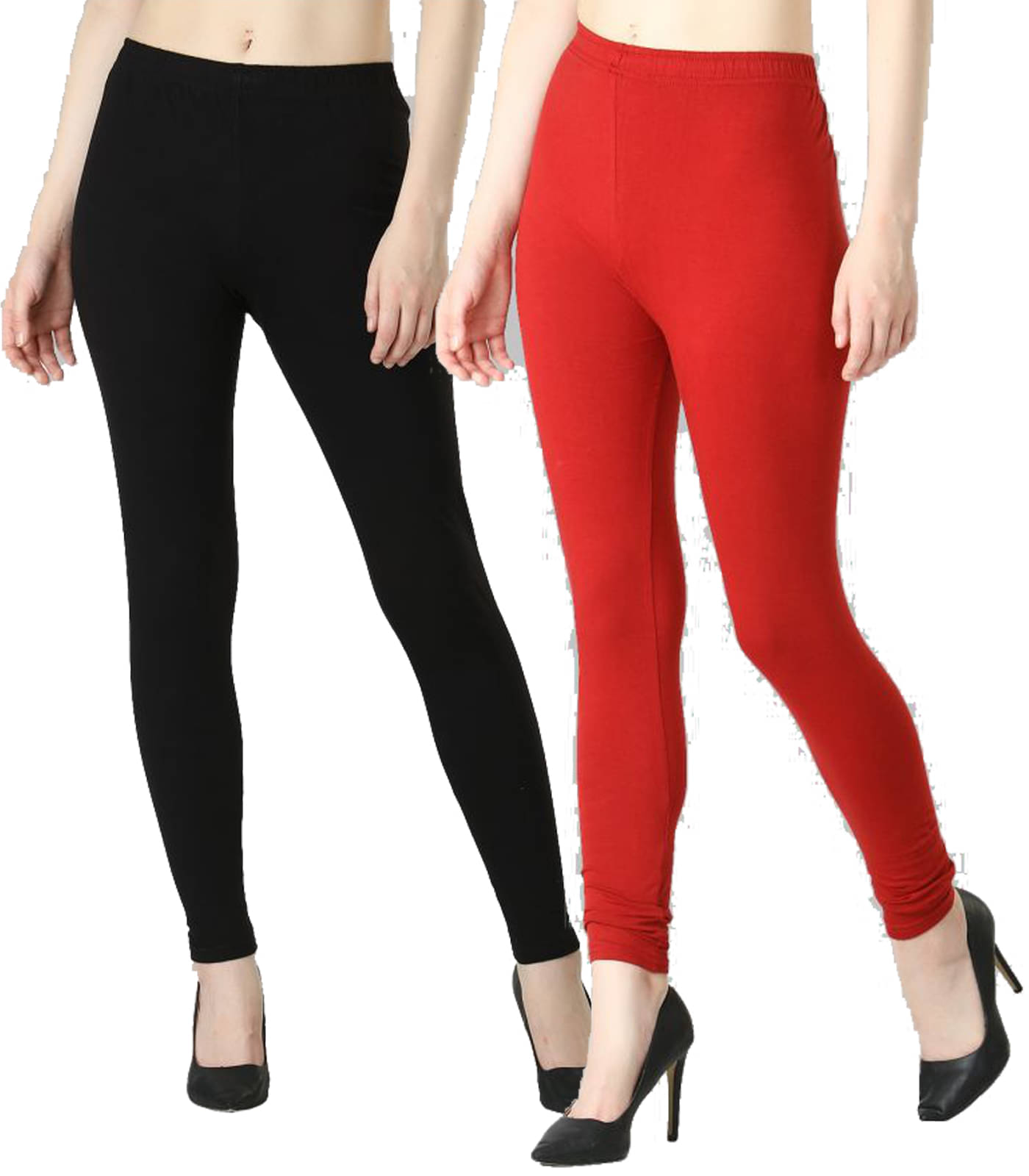     			FnMe - Black Cotton Women's Leggings ( Pack of 2 )