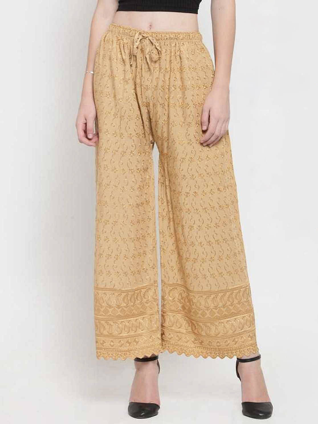     			MEYARA - Beige Rayon Flared Women's Palazzos ( Pack of 1 )