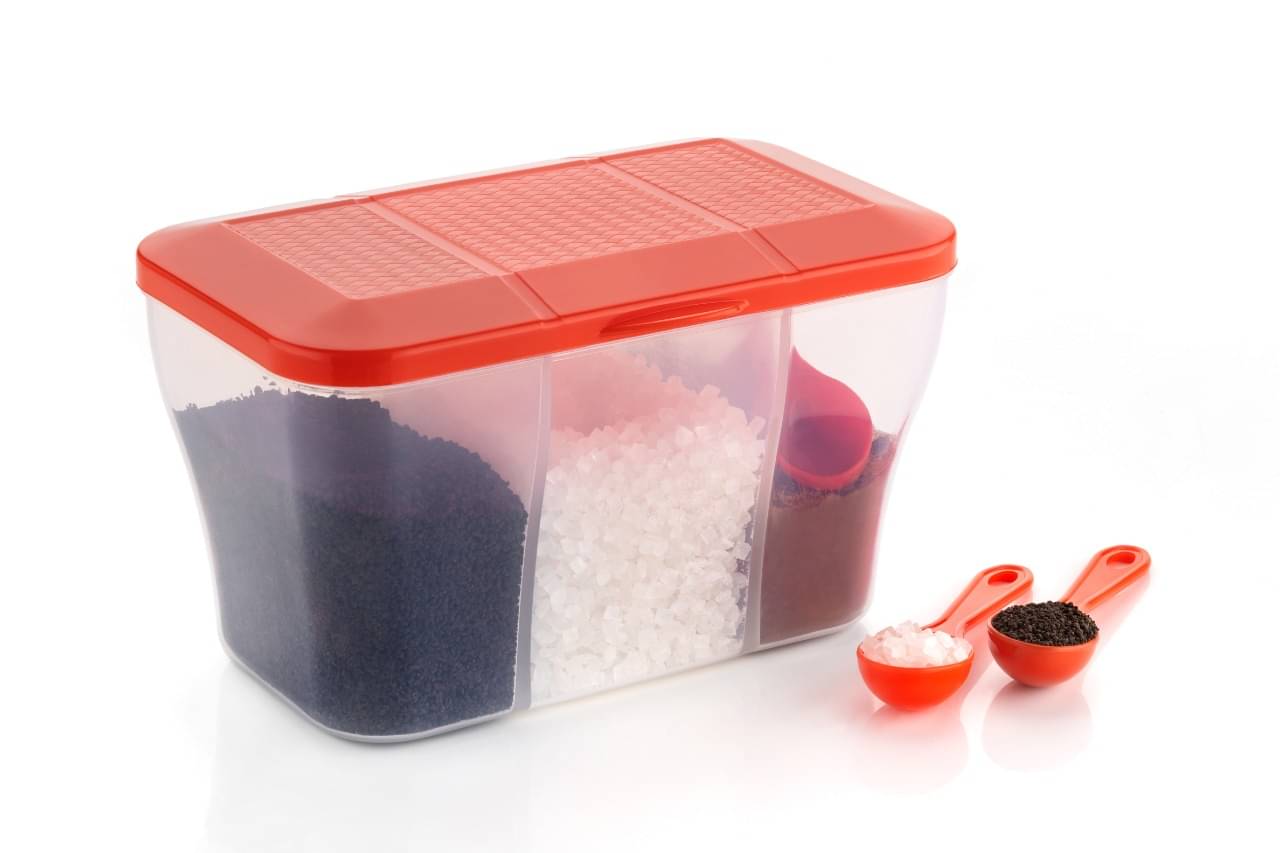     			OFFYX - Polyproplene Red Tea/Coffee/Sugar Container ( Set of 1 - 1100 )