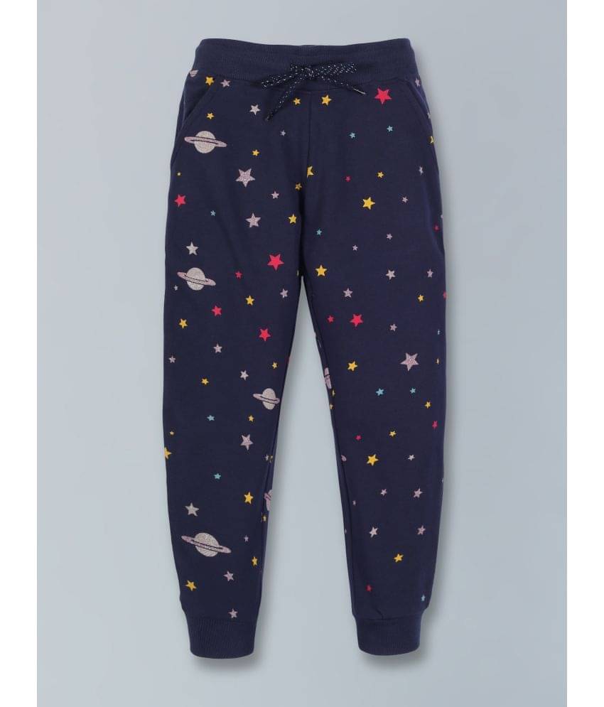     			Plum Tree Girls Space Print Jogger Track Pant- Navy