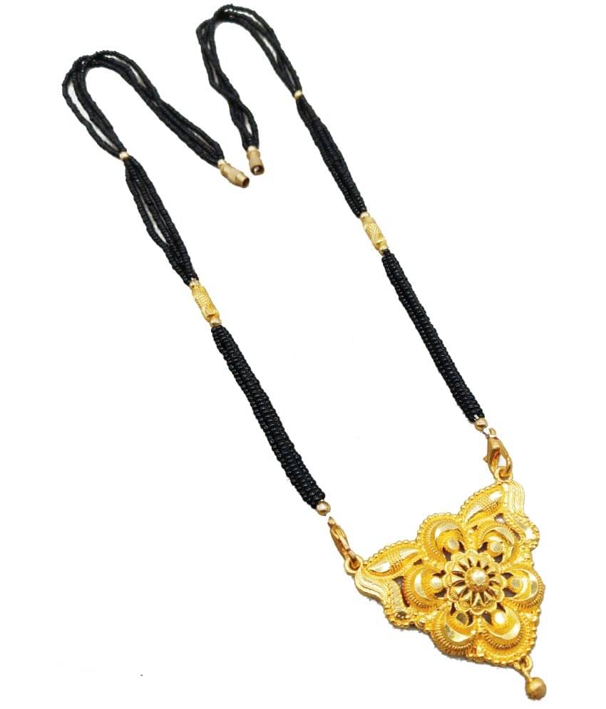 SHANKH-KRIVA - Golden Mangalsutra ( Pack of 1 ) SHANKH-KRIVA - Golden Mangalsutra ( Pack of 1 )