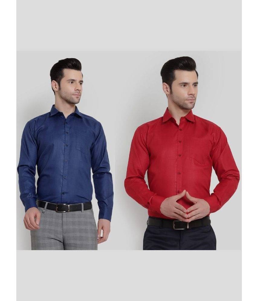     			SREY - Blue Polyester Blend Slim Fit Men's Formal Shirt ( Pack of 2 )