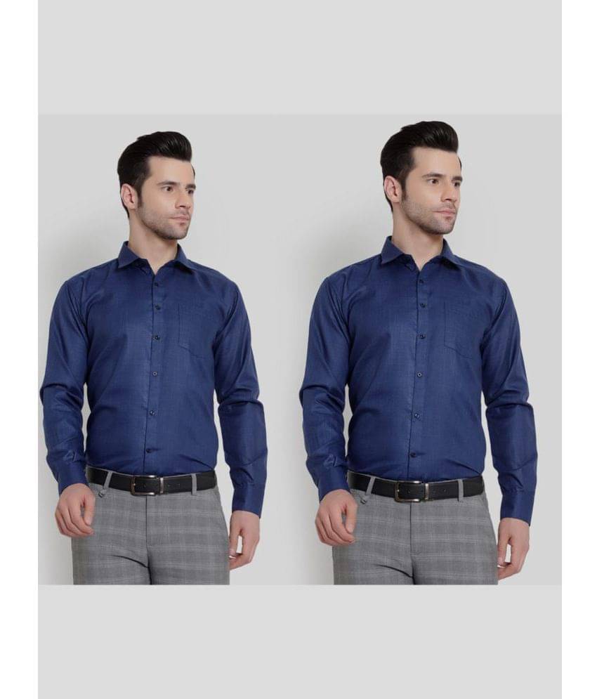     			SREY - Blue Polyester Blend Slim Fit Men's Formal Shirt ( Pack of 2 )
