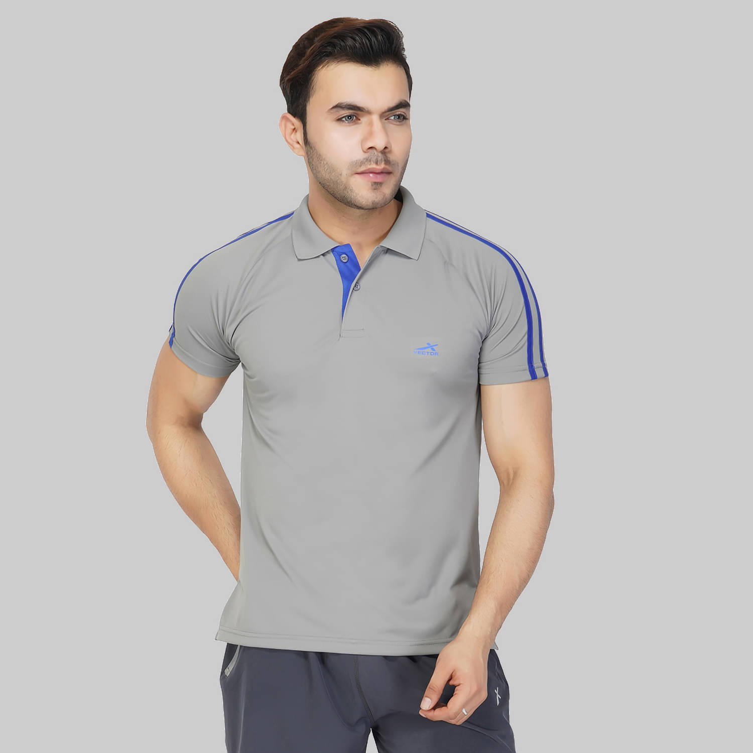     			Vector X - Grey Polyester Regular Fit Men's Sports Polo T-Shirt ( Pack of 1 )