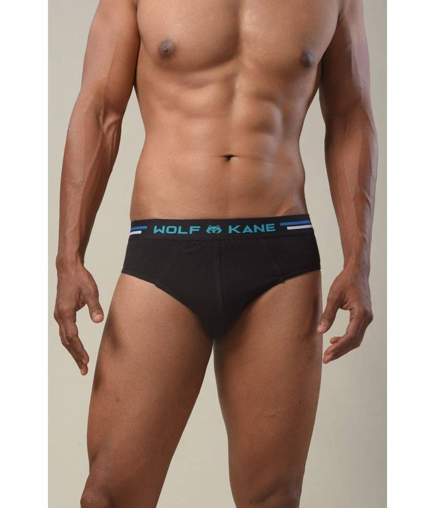     			WOLFKANE Pack of 1 Cotton Blend Briefs For Men's ( Black )