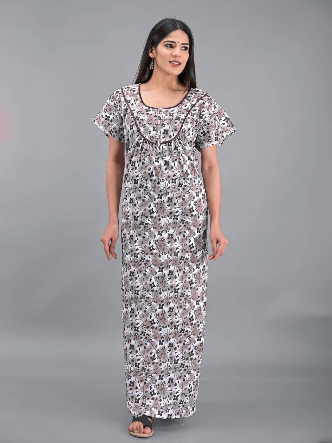     			Apratim - Brown Cotton Women's Nightwear Nighty & Night Gowns ( Pack of 1 )