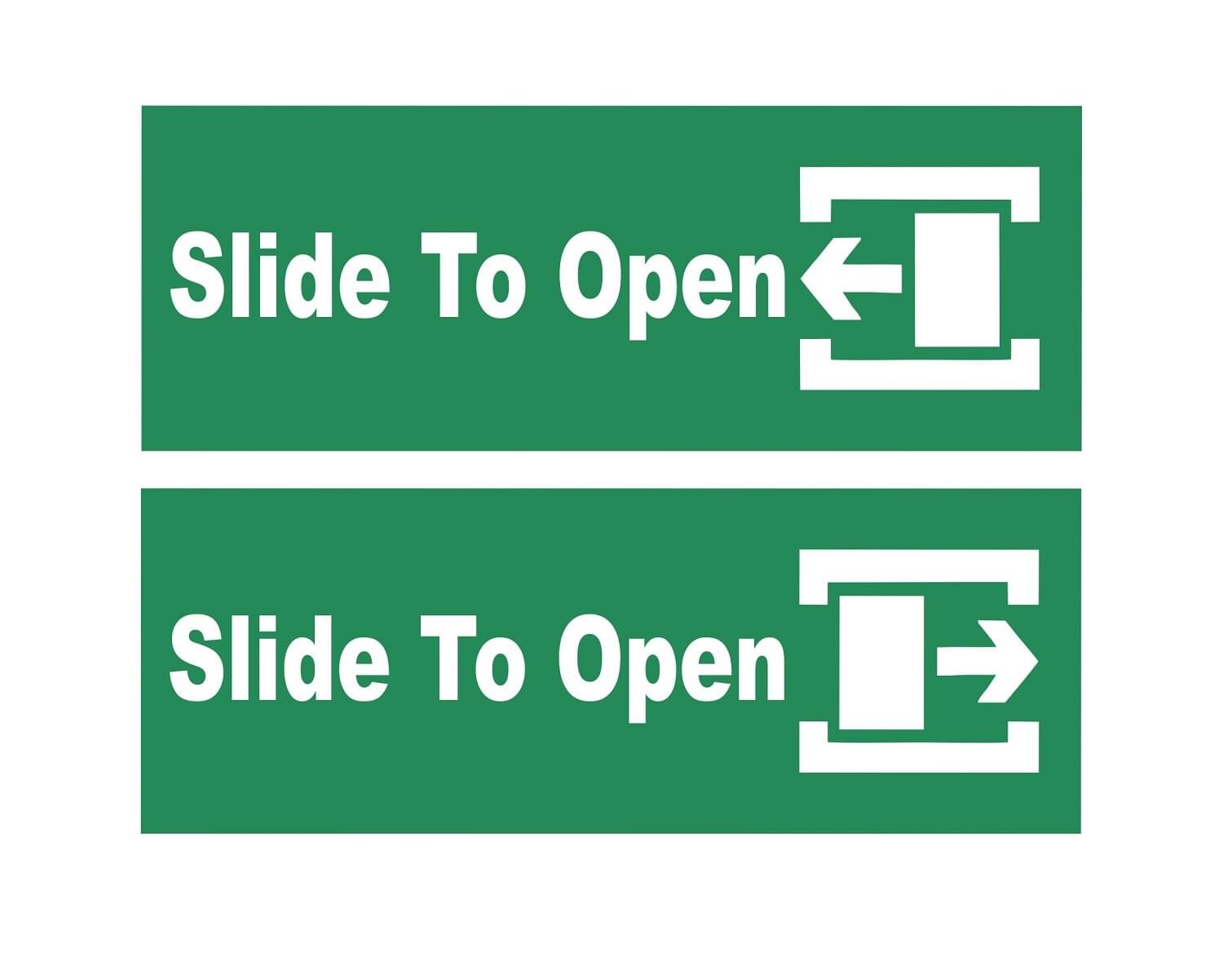     			Asmi Collection Self Adhesive Vinyl Open to Slide Door Sign Wall Sticker ( 8 x 20 cms )