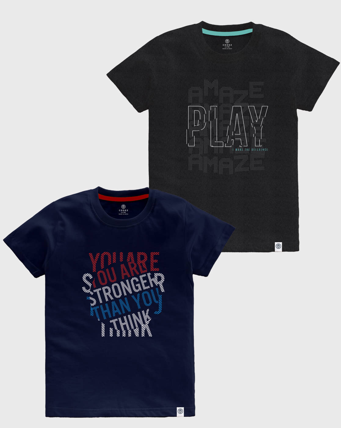     			CODEZ Pack of 2 Boys Cotton T-Shirt ( Multicolor )