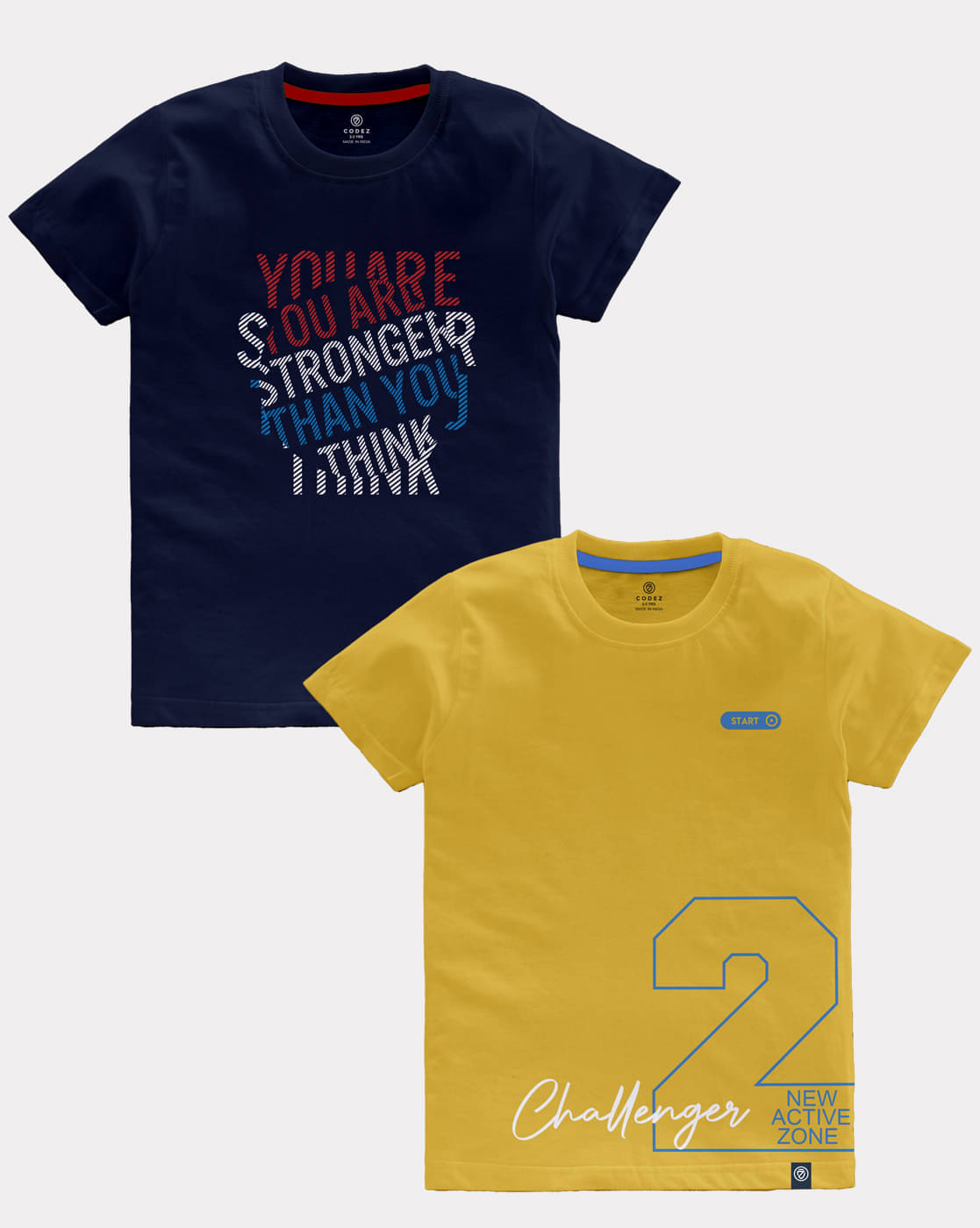     			CODEZ Pack of 2 Boys Cotton T-Shirt ( Multicolor )