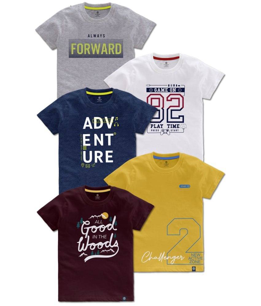     			CODEZ Pack of 5 Boys Cotton T-Shirt ( Multicolor )