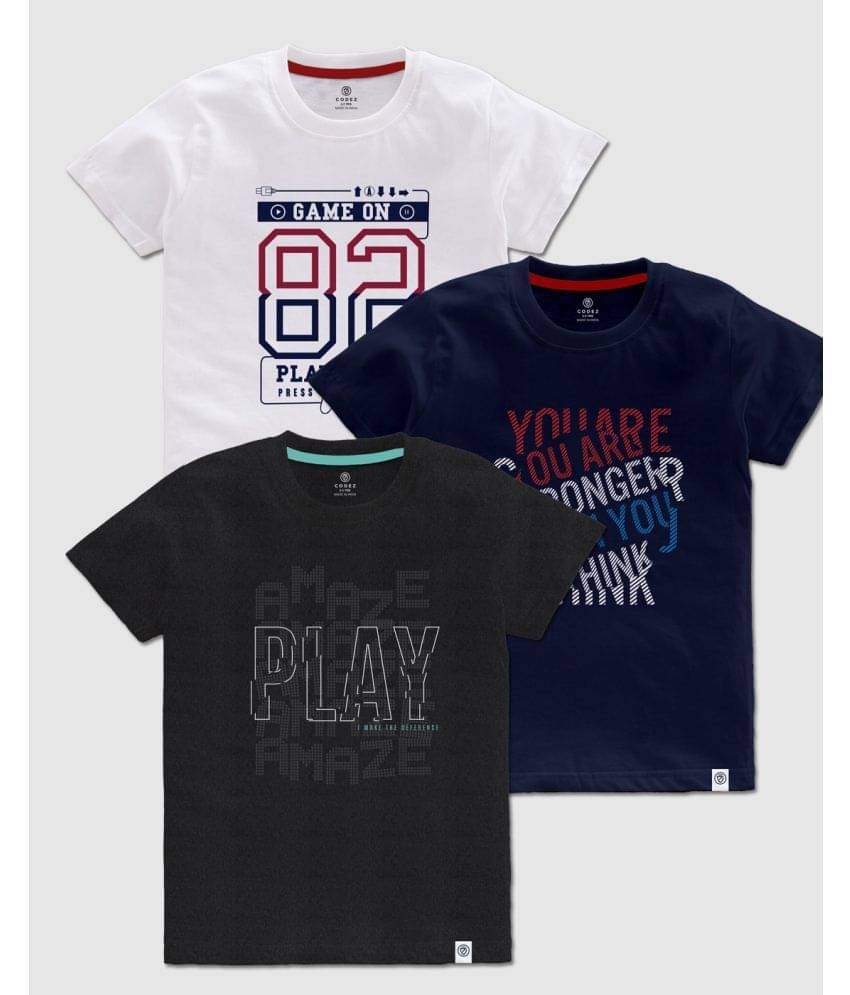     			CODEZ Pack of 1 Boys Cotton T-Shirt ( Multicolor )