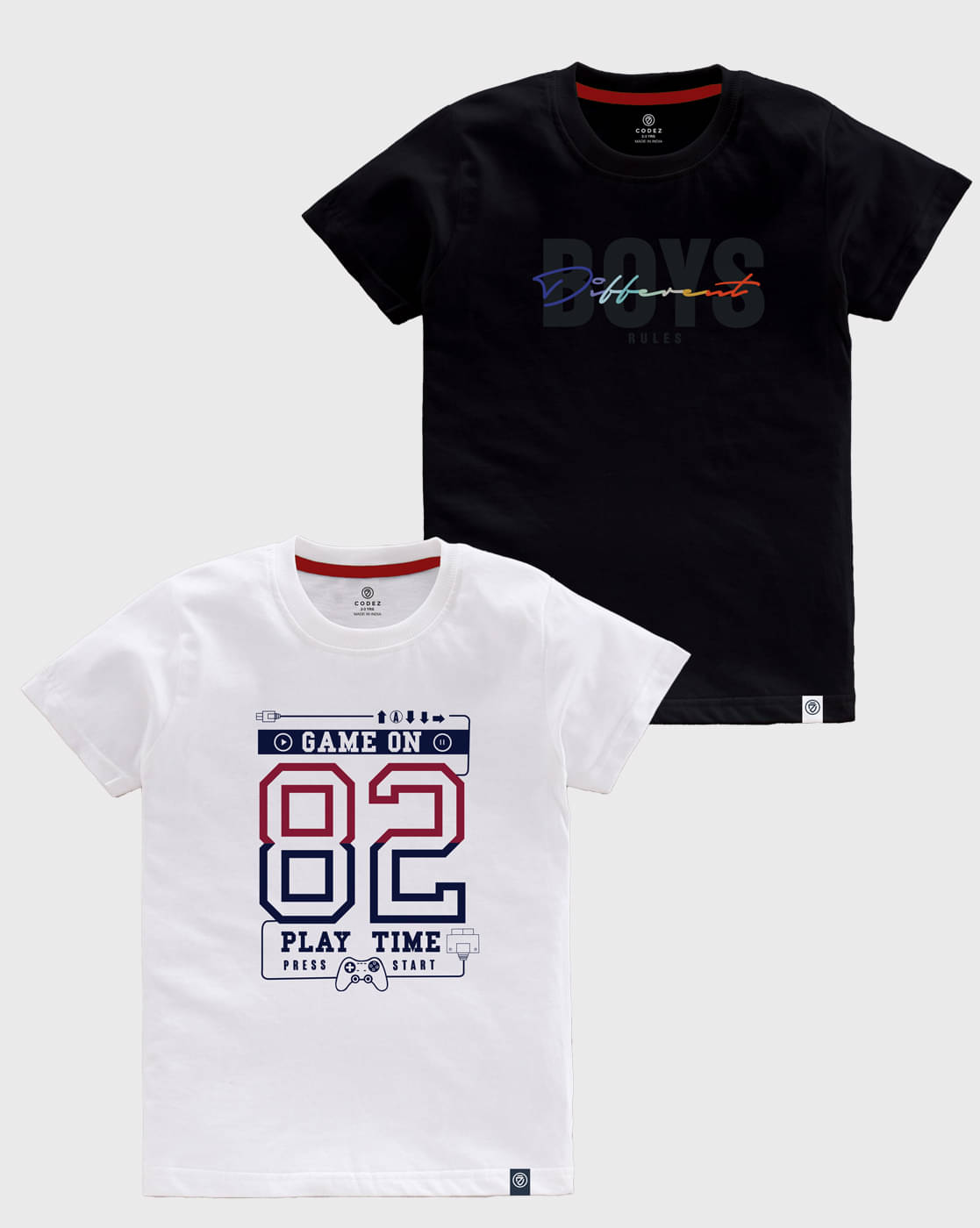     			CODEZ Pack of 2 Boys Cotton T-Shirt ( Multicolor )