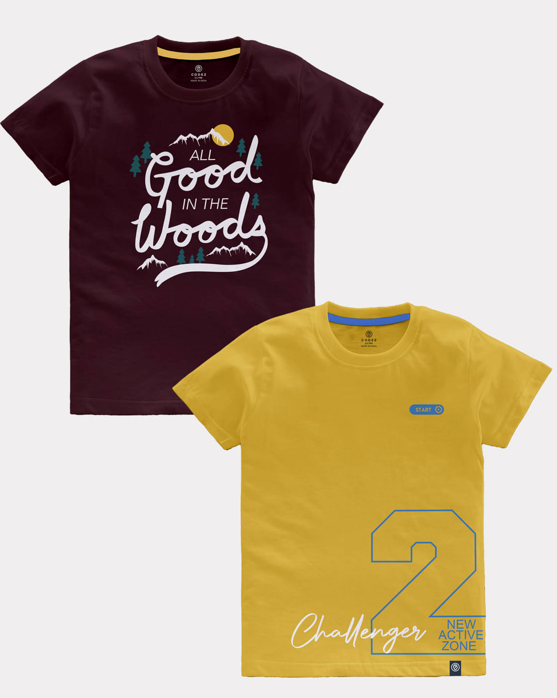     			CODEZ Pack of 2 Boys Cotton T-Shirt ( Multicolor )