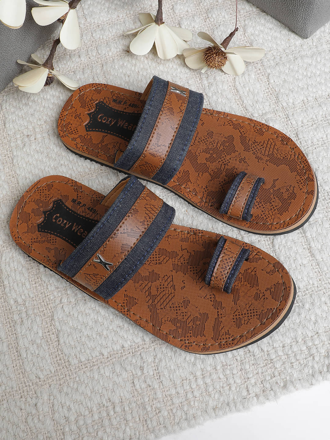     			Cozy Wear - Tan Men's Leather Slipper