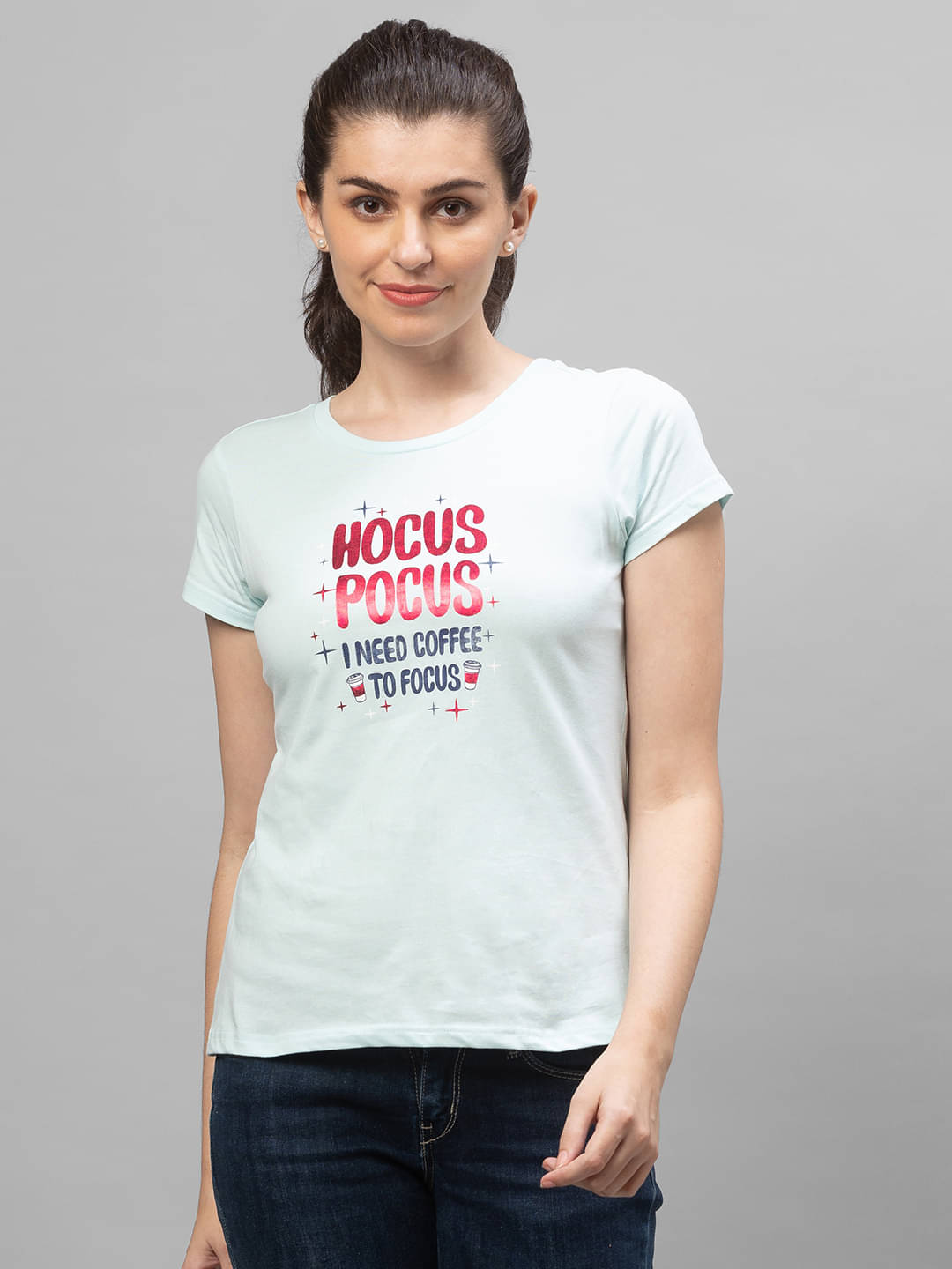     			Globus - Blue Cotton Regular Fit Women's T-Shirt ( Pack of 1 )