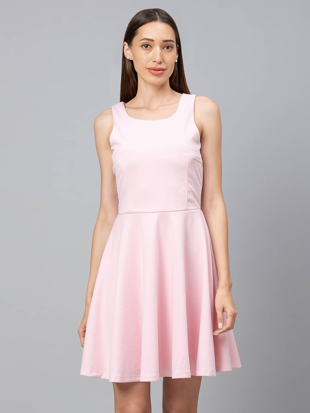     			Globus - Pink Polyester Women's Fit & Flare Dress ( Pack of 1 )