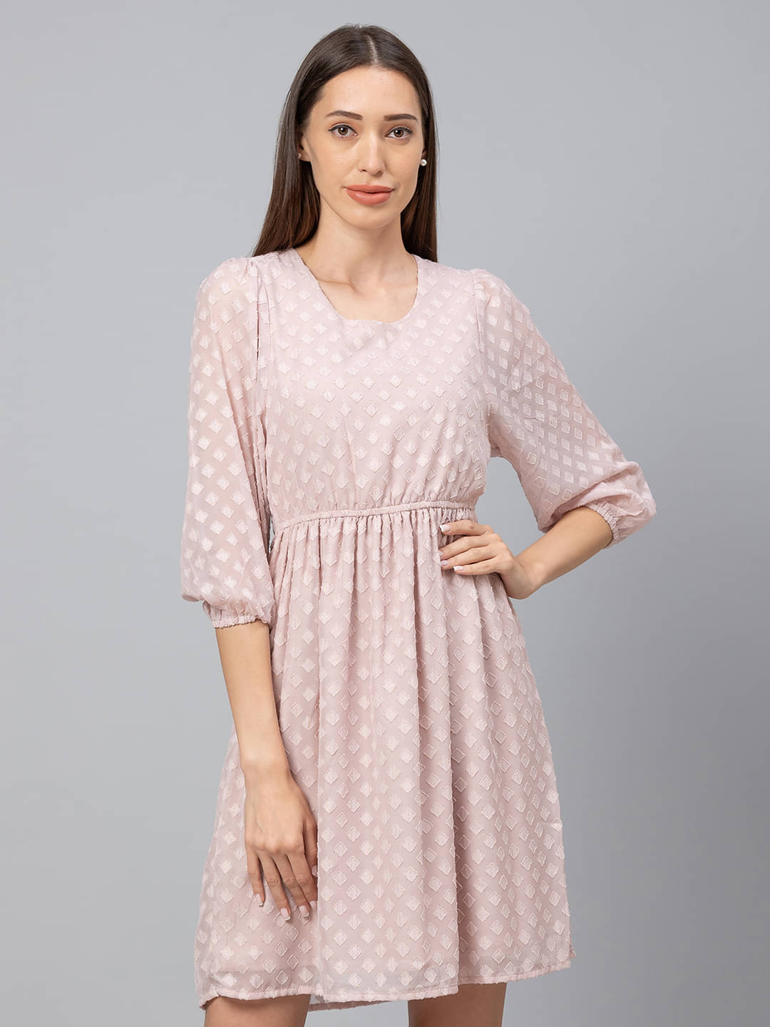 Globus - Pink Polyester Women's Fit & Flare Dress ( Pack of 1 ) Globus - Pink Polyester Women's Fit & Flare Dress ( Pack of 1 )