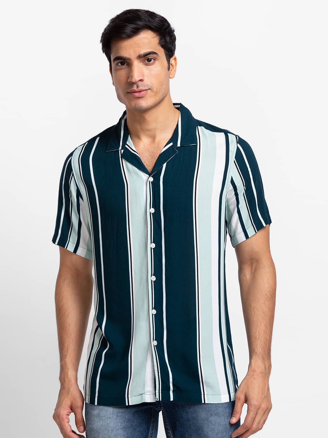 Globus - Teal Viscose Regular Fit Men's Casual Shirt ( Pack of 1 ) Globus - Teal Viscose Regular Fit Men's Casual Shirt ( Pack of 1 )