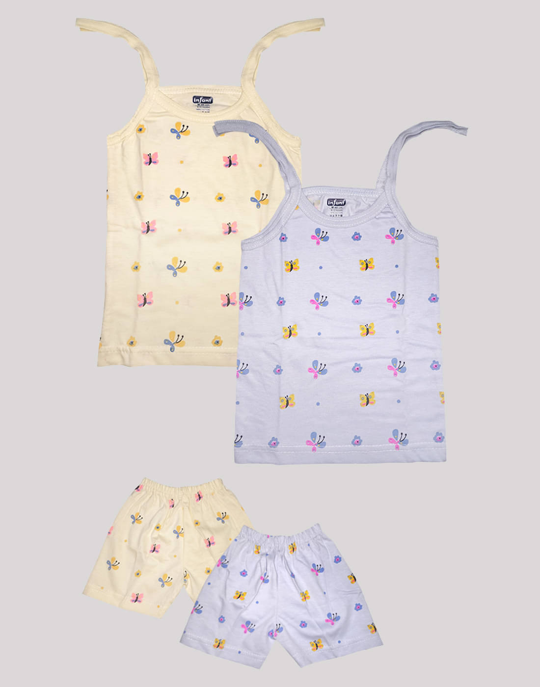     			INFANT Pack of 2 Baby Girls Cotton Top & Shorts ( Multi )