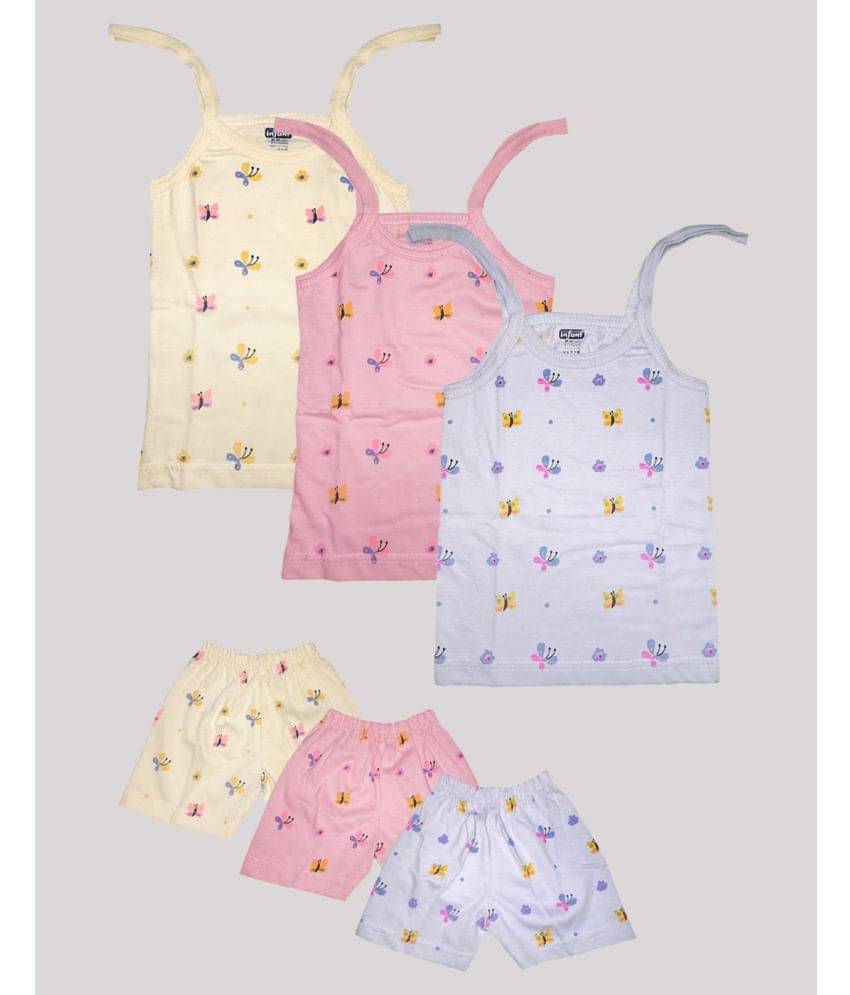     			INFANT Pack of 3 Baby Girls Cotton Top & Shorts ( Multi )