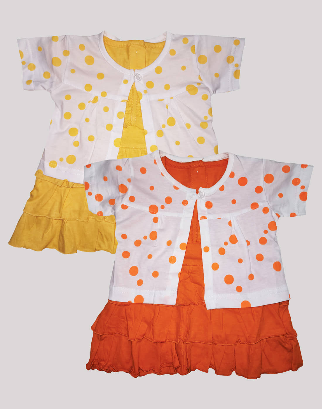 INFANT Pack of 2 Baby Girls Cotton Frock ( Multicolor )
