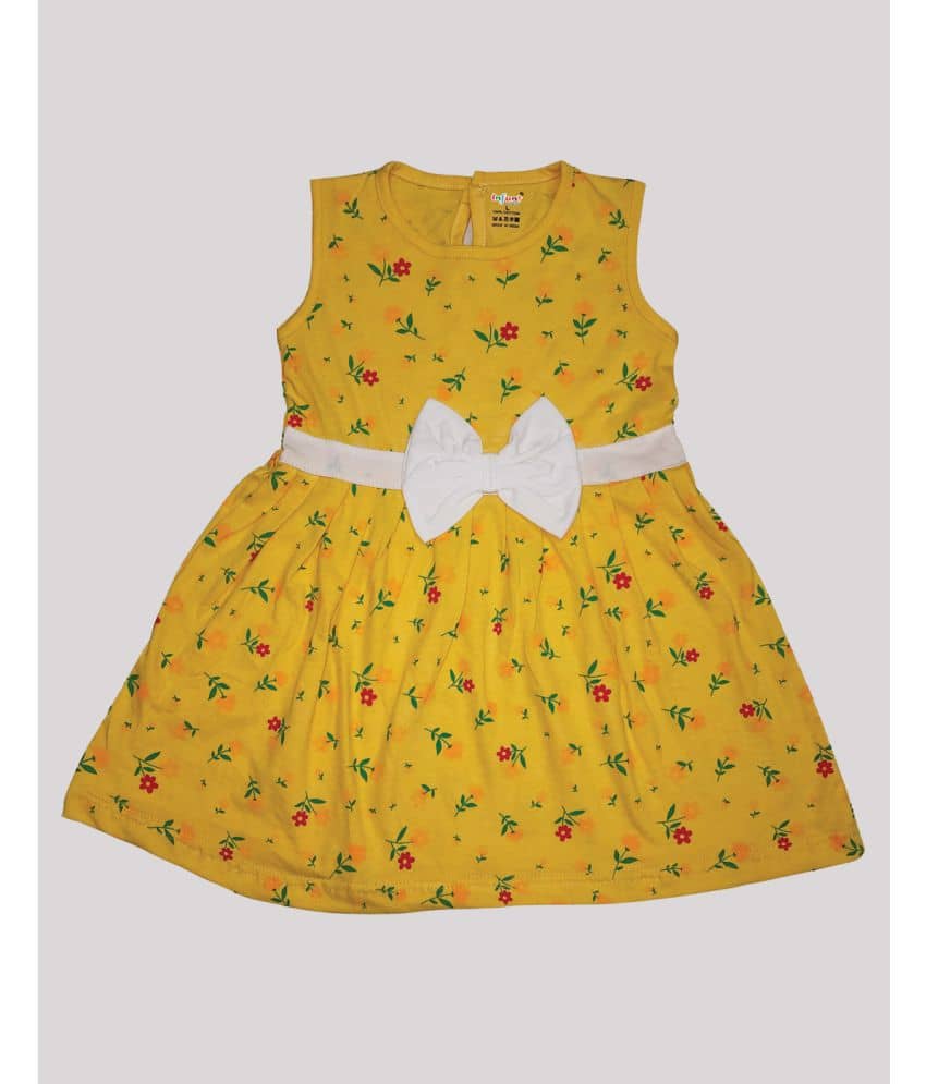 INFANT Cotton A-line Dress For Girls ( Pack of 1 , Yellow )