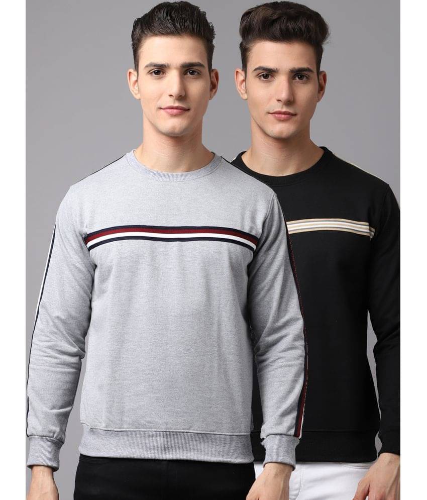     			OBAAN - Grey Fleece Regular Fit Men's Sweatshirt ( Pack of 2 )