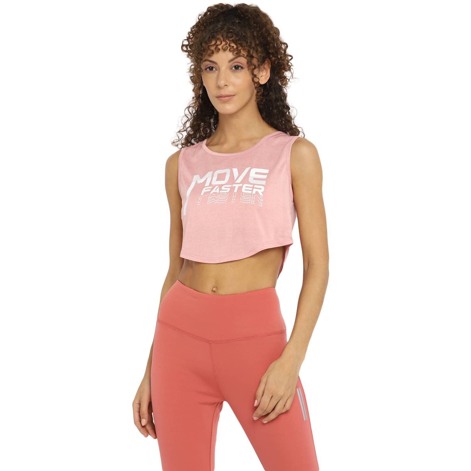     			OFF LIMITS Pink Polyester Croptop - Single
